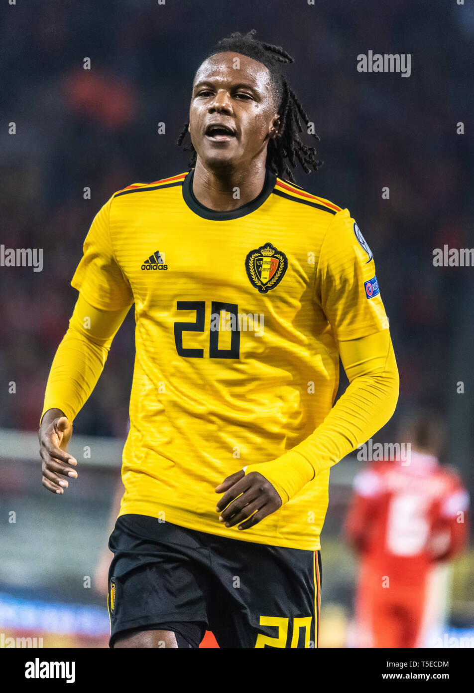 Brüssel, Belgien - 21. März 2019. Belgien National Football Team defender Dedryck Boyata während der UEFA EURO 2020 Qualifikation Belgien vs Russland Stockfoto