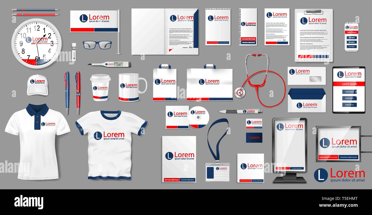 Medizinische Klinik Branding Corporate Identity Template Design Apotheke Schreibwaren Mockup Elemente Fur Die Prasentation Business Moderne Medizinische Stock Vektorgrafik Alamy