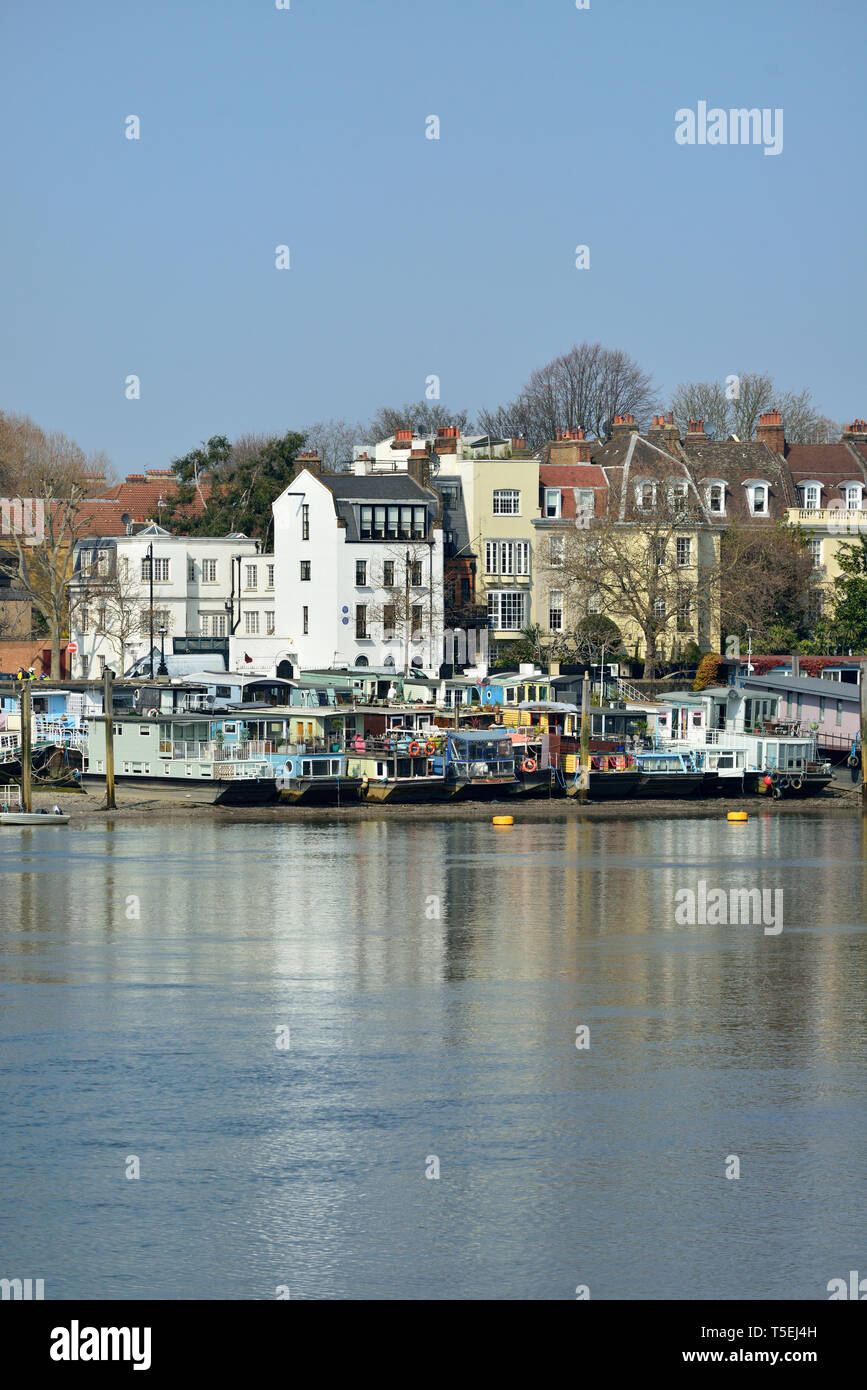 Battersea erreichen, Cheyne Walk, Chelsea, London, Vereinigtes Königreich Stockfoto