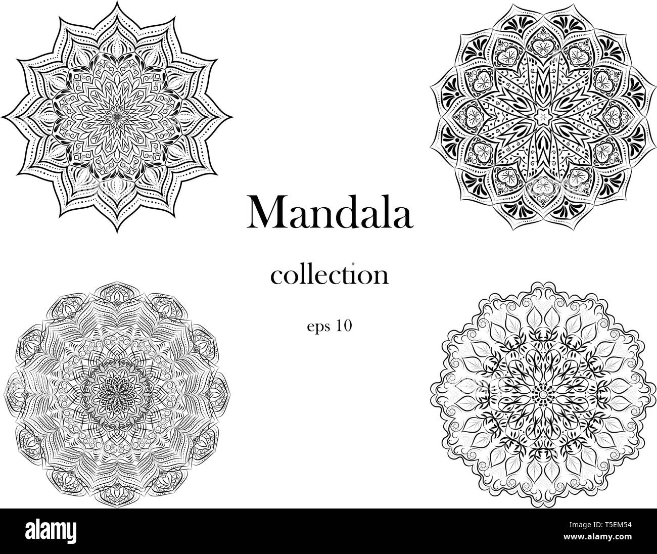 Mandala Design auf weißem Hintergrund isoliert. Stock Vektor