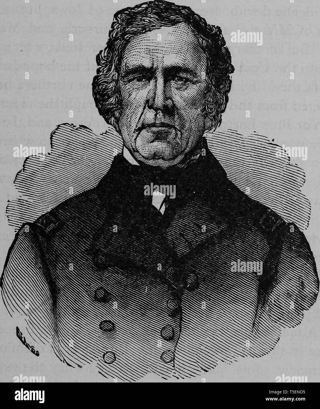 Graviert Portrait von General Zachary Taylor, der 12. Präsident der Vereinigten Staaten, aus dem Buch "Die politische Geschichte der USA' von James Penny Boyd, 1888. Mit freundlicher Genehmigung Internet Archive. () Stockfoto