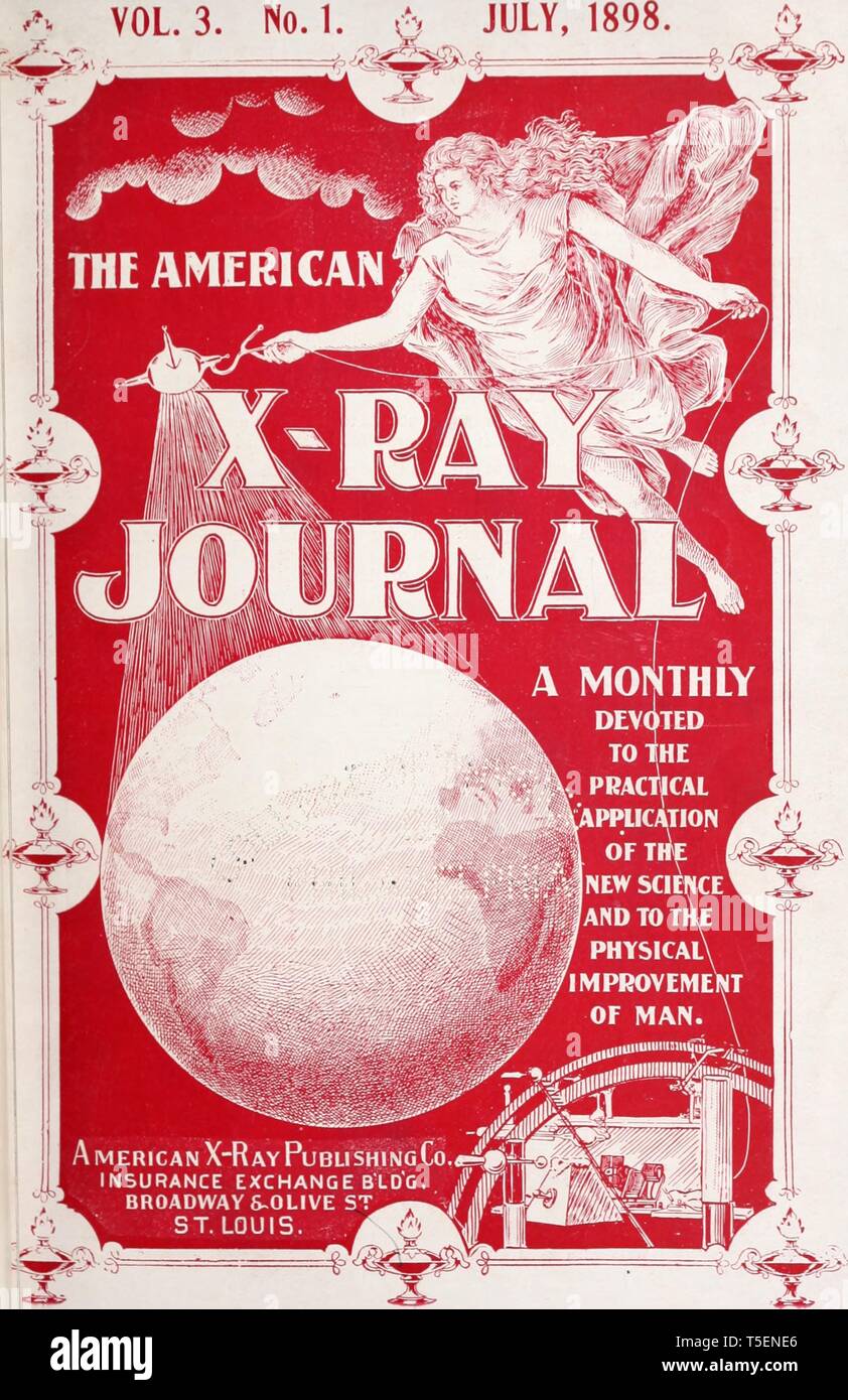 Vordere Abdeckung der monatlich erscheinenden Fachzeitschrift "American X-ray Journal" der amerikanischen X-Ray Publishing Company, 1899 eingraviert. Mit freundlicher Genehmigung Internet Archive. () Stockfoto