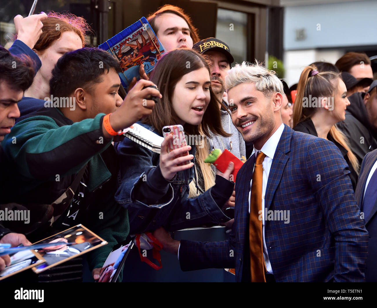 Zac Efron an der Extrem Böse, erschreckend Bösen und Gemeinen Europäischen Premiere auf das Curzon Mayfair, London statt. Stockfoto