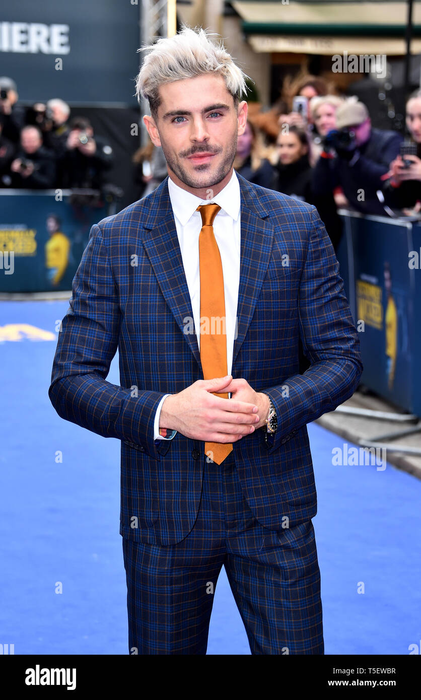 Zac Efron an der Extrem Böse, erschreckend Bösen und Gemeinen Europäischen Premiere auf das Curzon Mayfair, London statt. Stockfoto