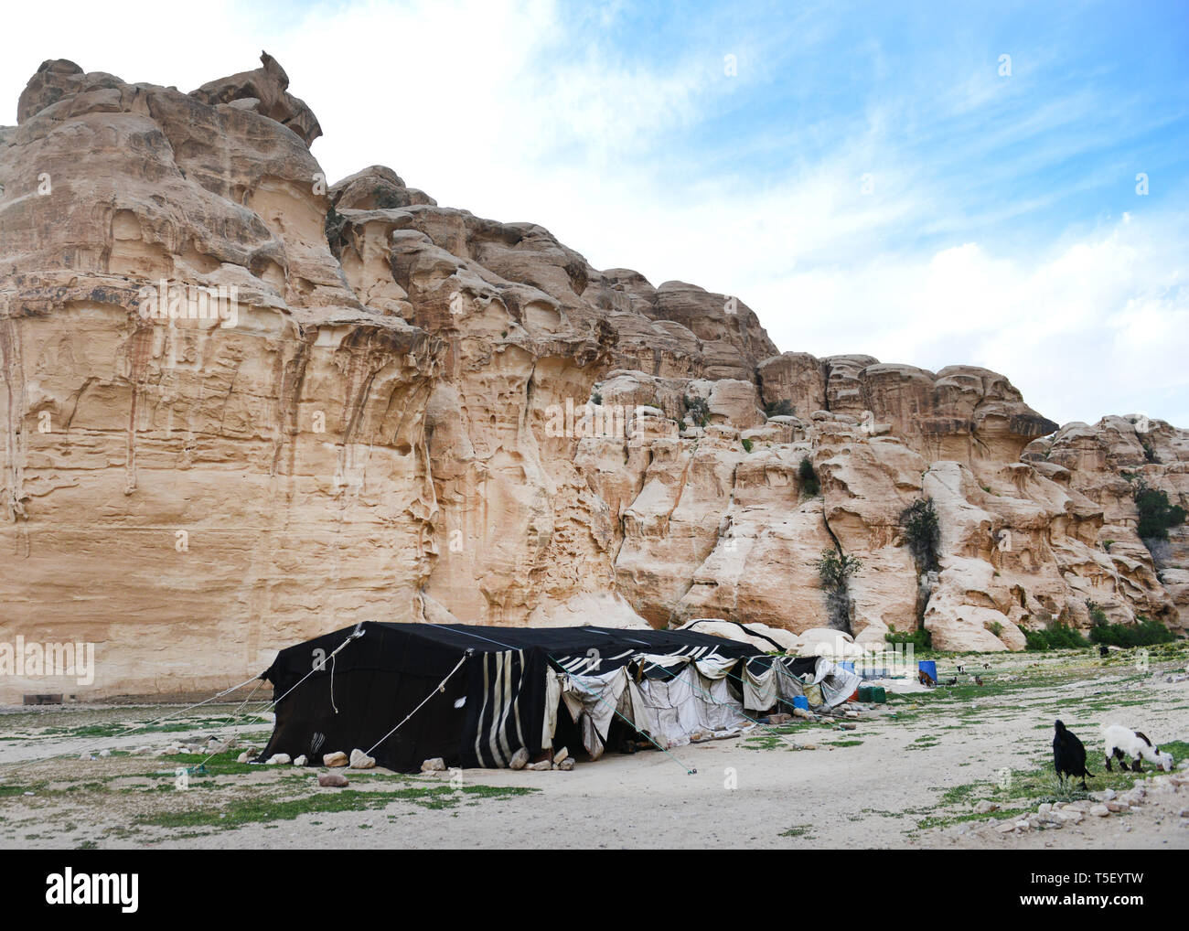 Beduinenzelte im Little Petra, Jordanien. Stockfoto