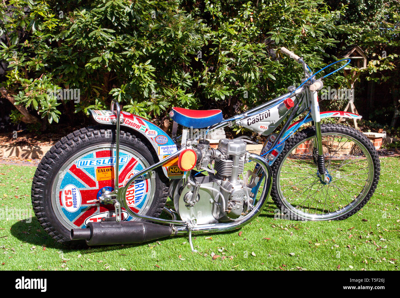 Peter Collins Replik Speedway Bike Stockfoto