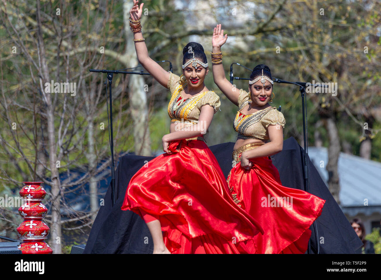Farbe des Festival (Holi), die von den Indianern gefeiert wurde. Stockfoto