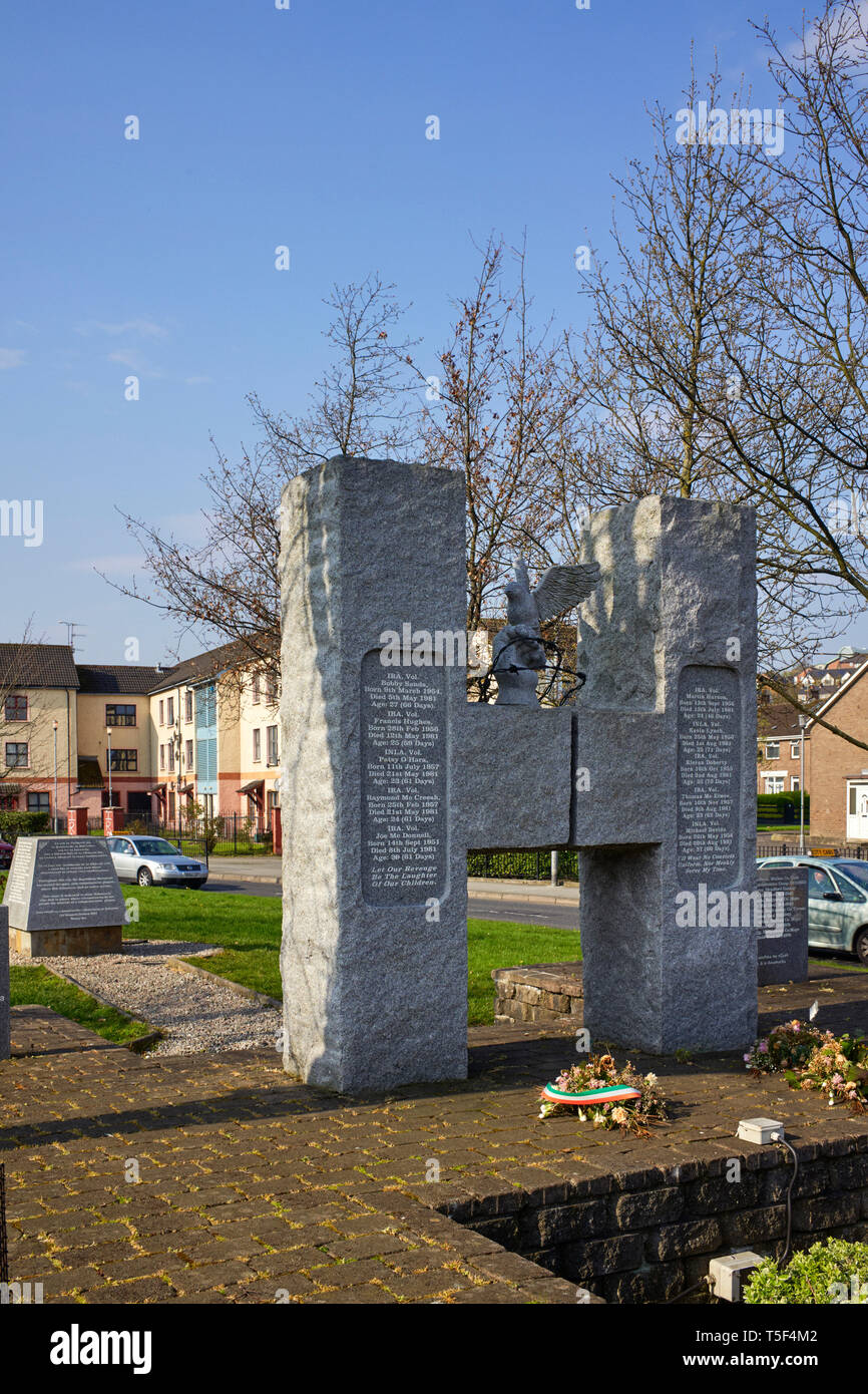 Denkmal für die Uhr block Gefangenen in der Bogside Bereich von Derry/Londonderry Stockfoto