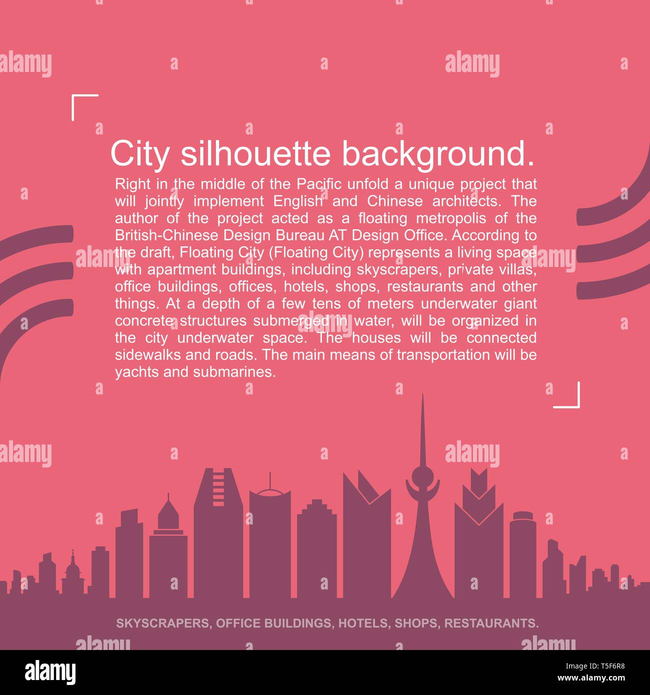 Stadt Silhouette Hintergrund. Vector Illustration für Design Stock Vektor