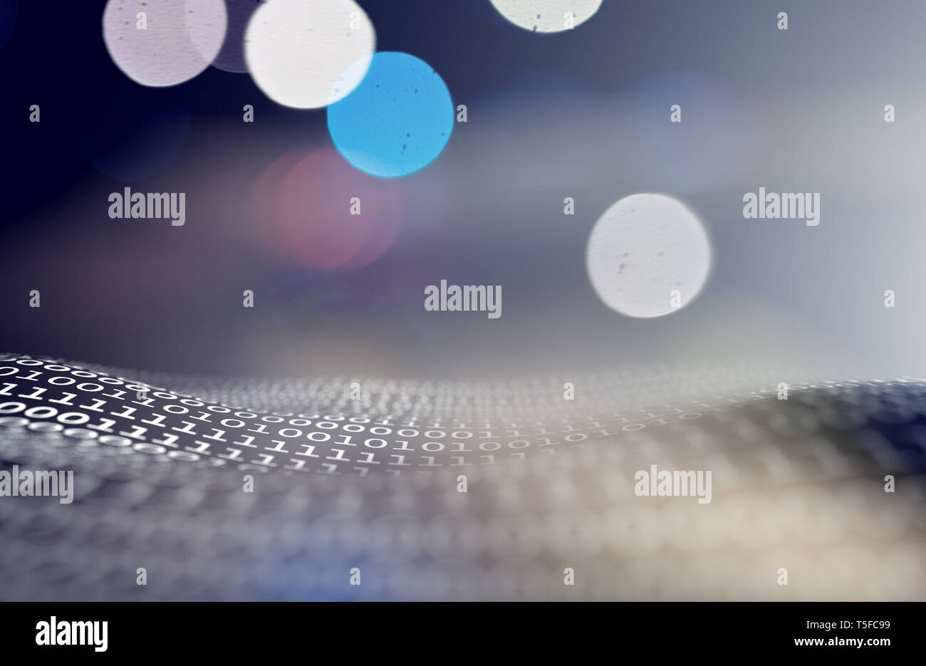 Matrix und binäre Sprache abstrakt Hintergrund. Technologie und Computer Grafik Konzept. Binary code Close up Design. 3D-Rendering Stockfoto