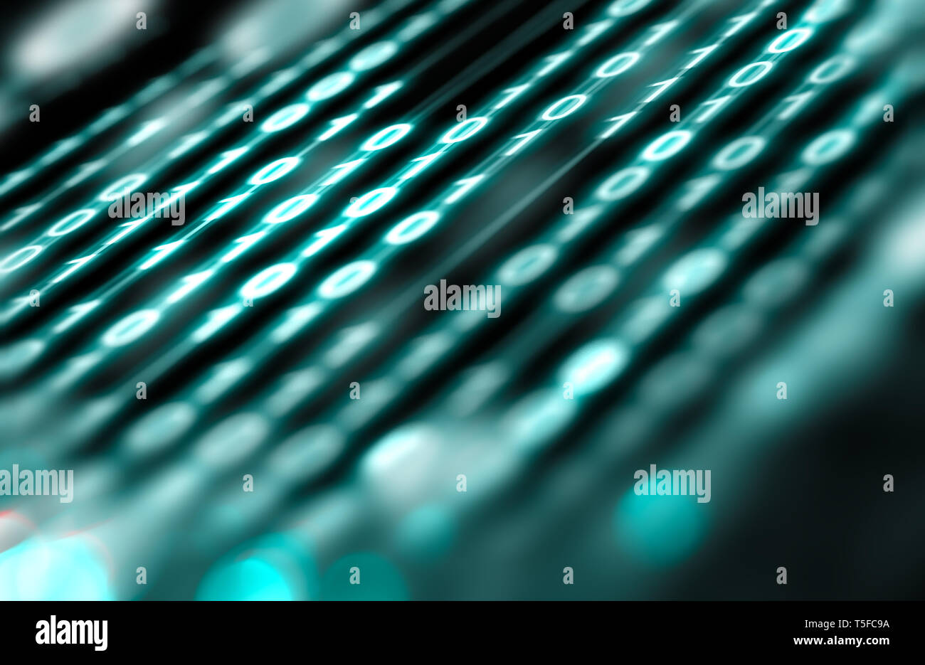 Matrix und binäre Sprache abstrakt Hintergrund. Technologie und Computer Grafik Konzept. Binary code Close up Design. 3D-Rendering Stockfoto