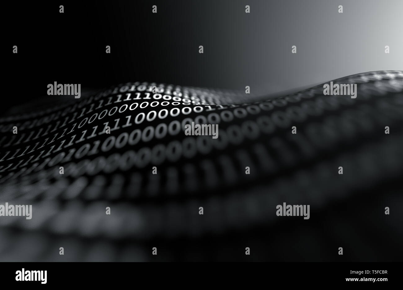 Matrix und binäre Sprache abstrakt Hintergrund. Technologie und Computer Grafik Konzept. Binary code Close up Design. 3D-Rendering Stockfoto