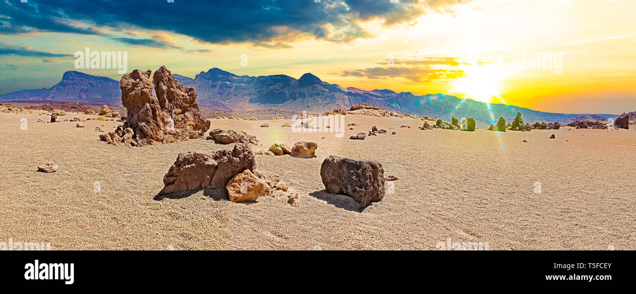 Wunderschöne Aussicht auf erstaunliche Teide Landschaft mit exotischen Felsen und Berge. Kanarische Insel Gran Canaria Natural Park Stockfoto
