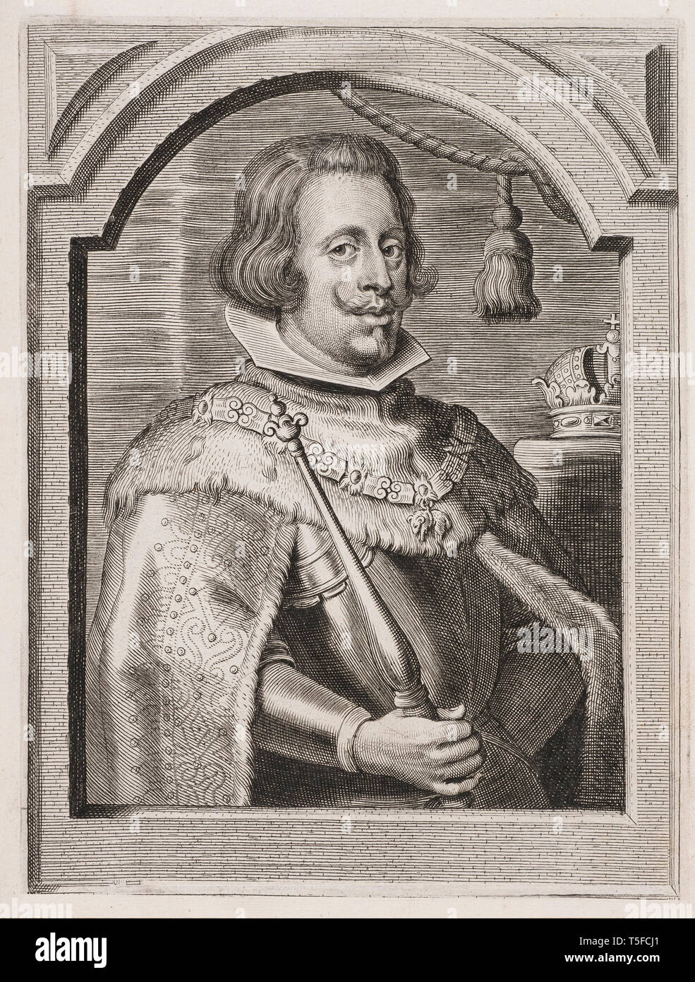 Portrait von Philip IV (1605 - 1665). König von Spanien (als Philipp IV in Kastilien und Philipp III. von Aragon) und Portugal (als Philipp III.). Er bestieg die thr Stockfoto