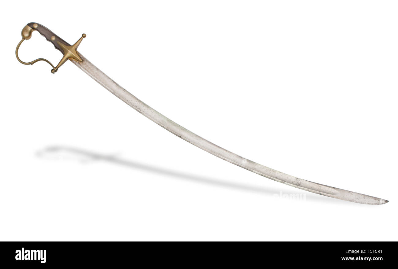 Ist eine seltene Italienische orientalischen Stil officer Schwert von Carlo Alberto Periode, vor der Einigung Italiens. Stockfoto