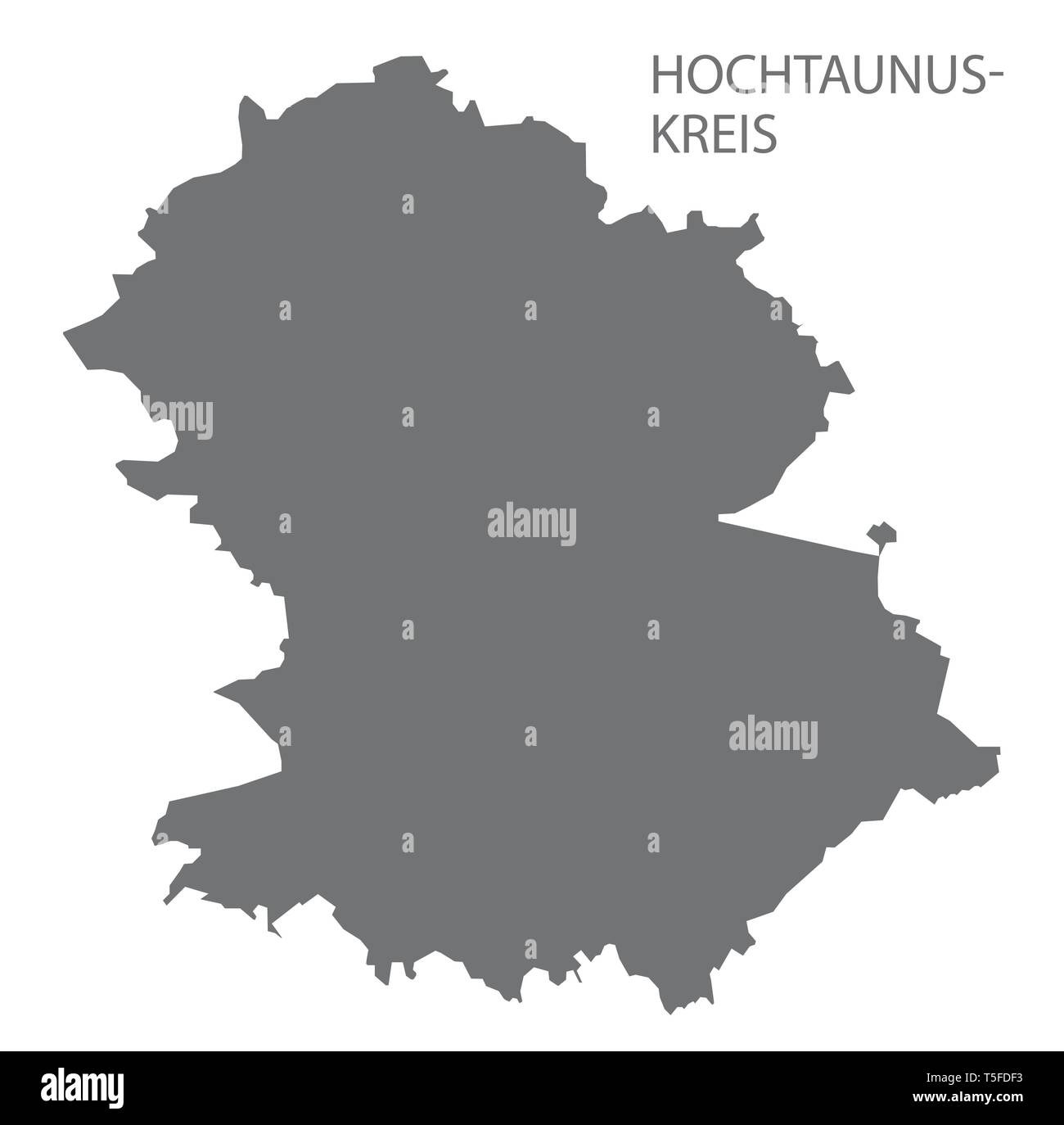 Hochtaunuskreis gray county Karte von Hessen Deutschland Stock Vektor