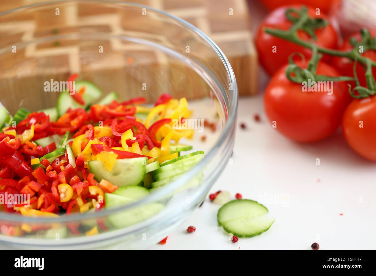 Raw Gesunde gehackt Salat Zutat Stockfoto