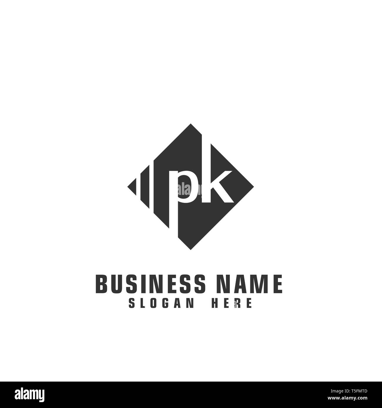 PK schreiben Logo, Initial pk logo Schablone, Logo Design. Stock Vektor