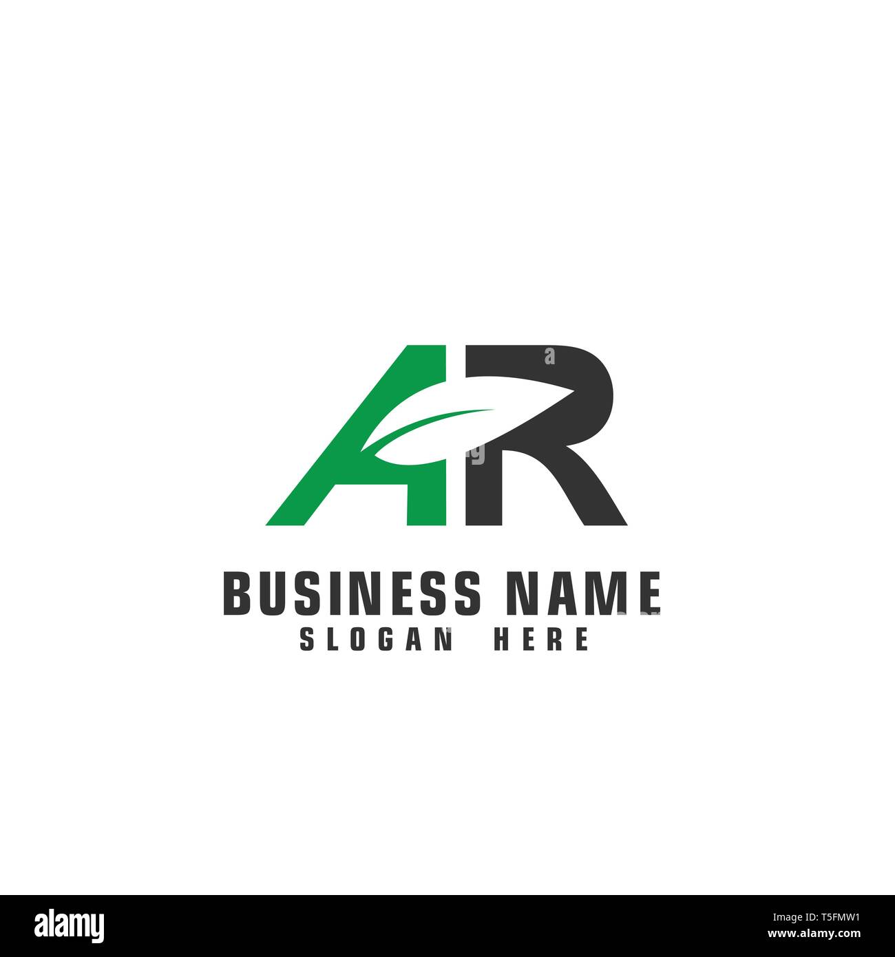 AR leaf Logo, Anfangsbuchstaben AR Grafik logo Vorlage. Stock Vektor