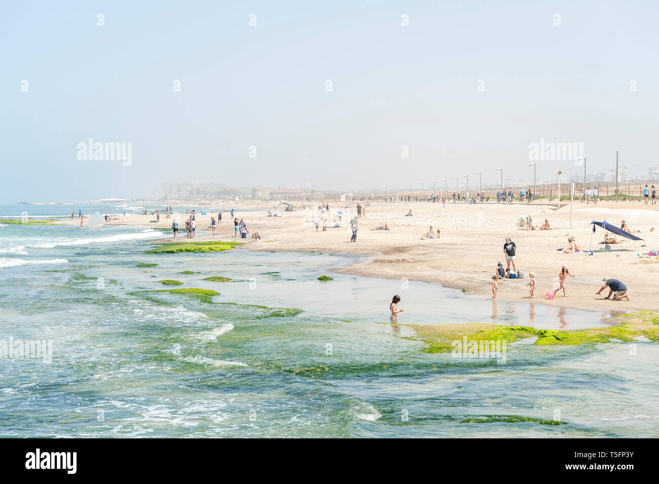 Israel, Tel Aviv-Yafo - 13. April 2019: geheimen Strand Stockfoto