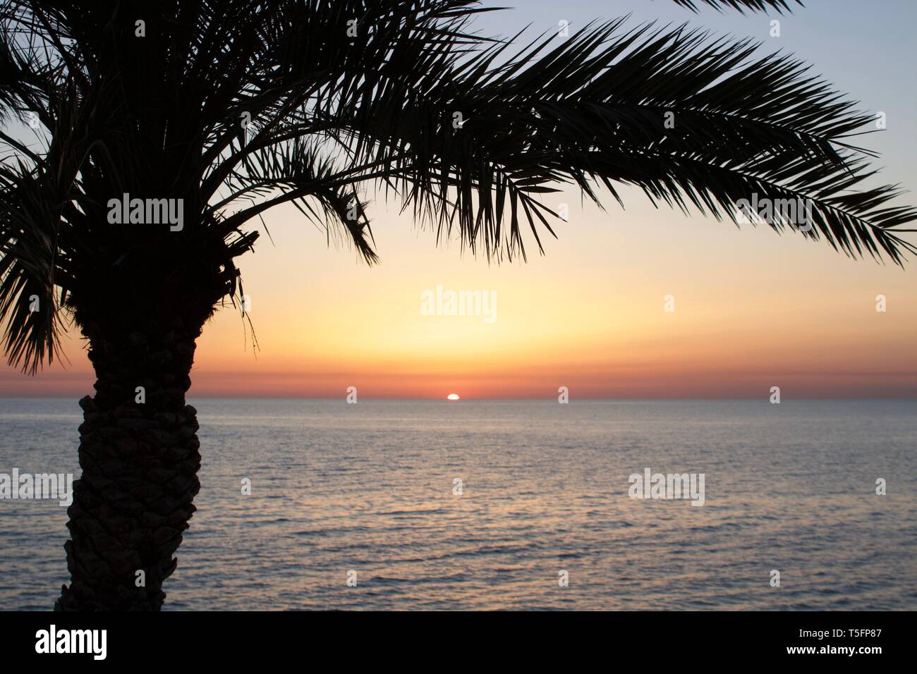 Kuwait sonnenaufgang Blick vom Strand Stockfoto