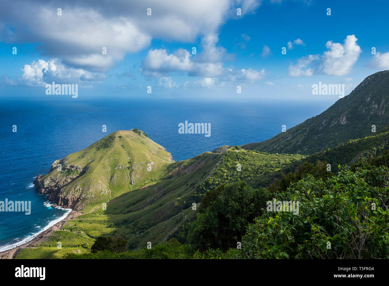 Karibik, Niederländische Antillen, Saba, Küste Stockfoto