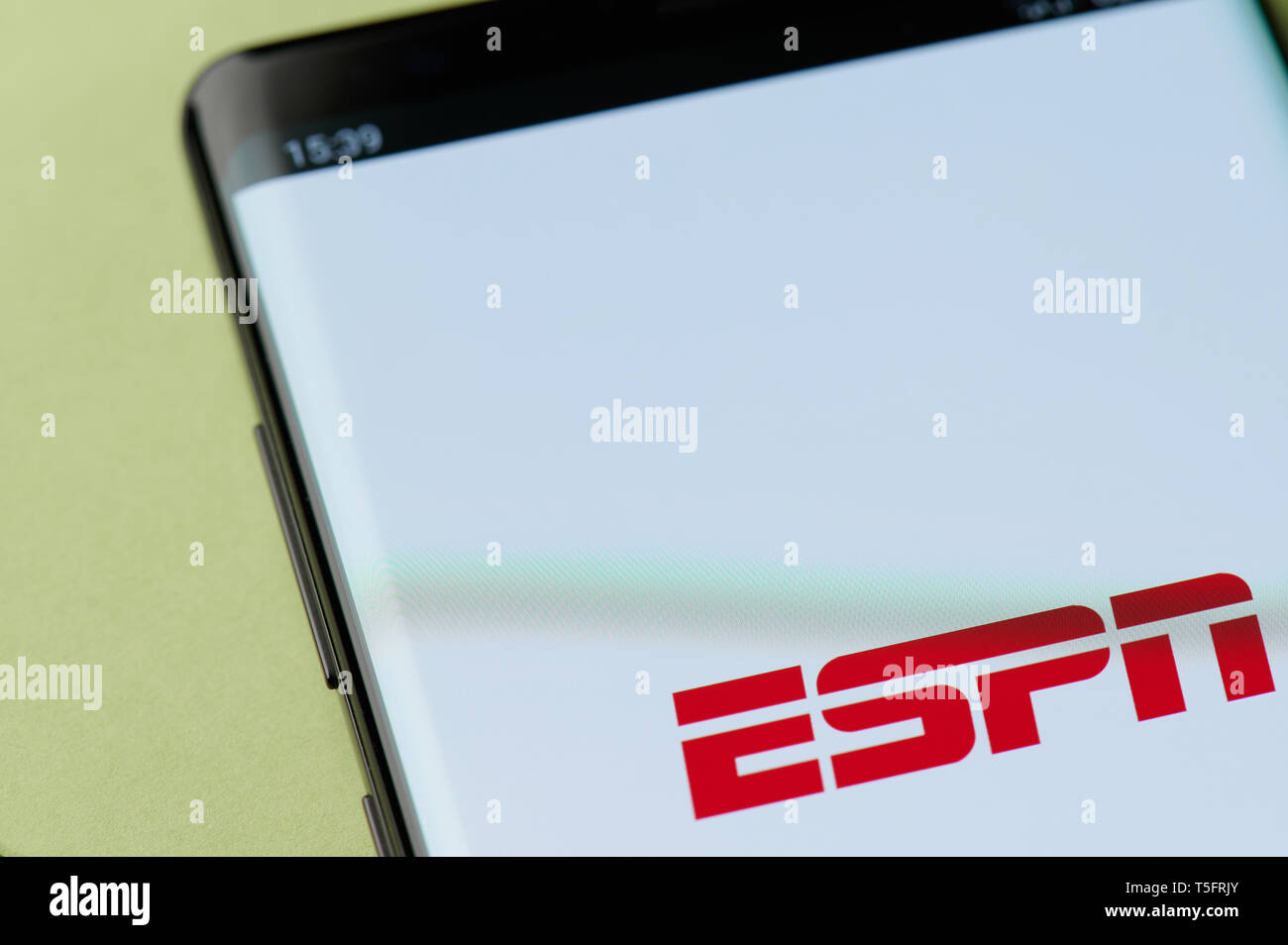 New York, USA - 22. April 2019: ESPN Sport-Schnittstelle der Bildschirm des Smartphones Stockfoto