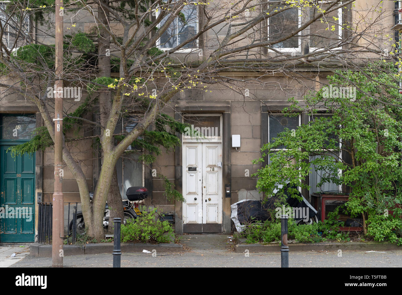 Haus Außenansicht bei 78 Montgomery Street in Edinburgh, Schottland, Großbritannien. Firmen an dieser Adresse eingetragene Vorwurf der Geldwäsche Stockfoto
