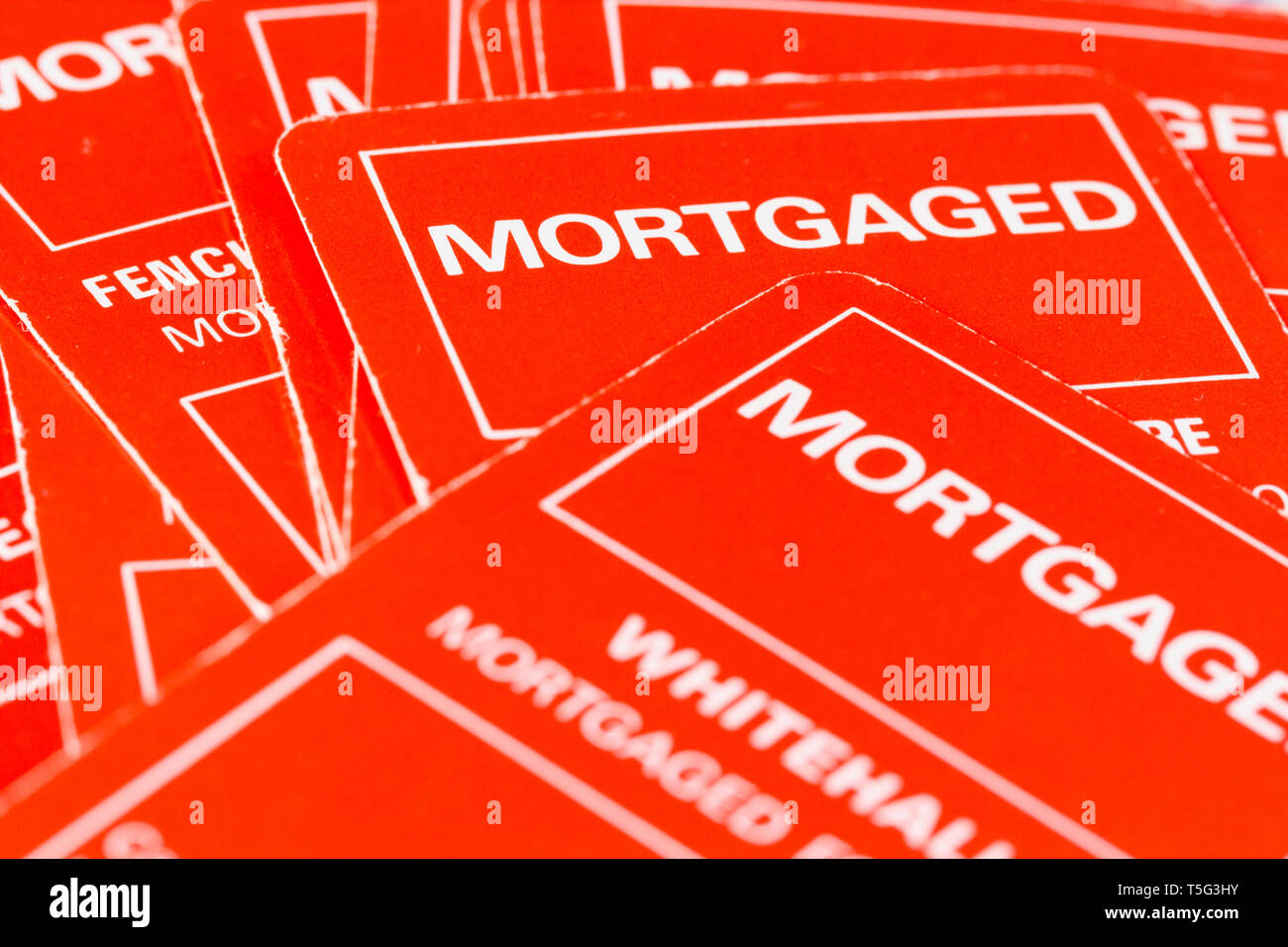 Hypothek Monopol Karten. Hypothek Konzept. Vereinigtes Königreich Stockfoto