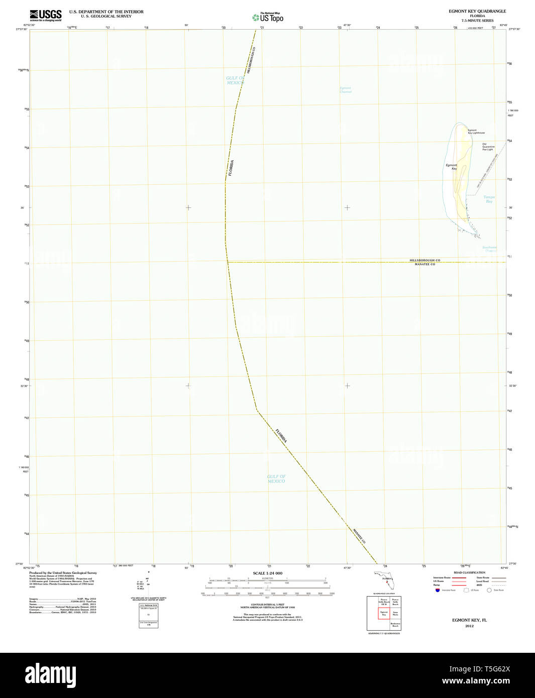 USGS TOPO Karte Florida FL Egmont Schlüssel 20120924 TM Wiederherstellung Stockfoto