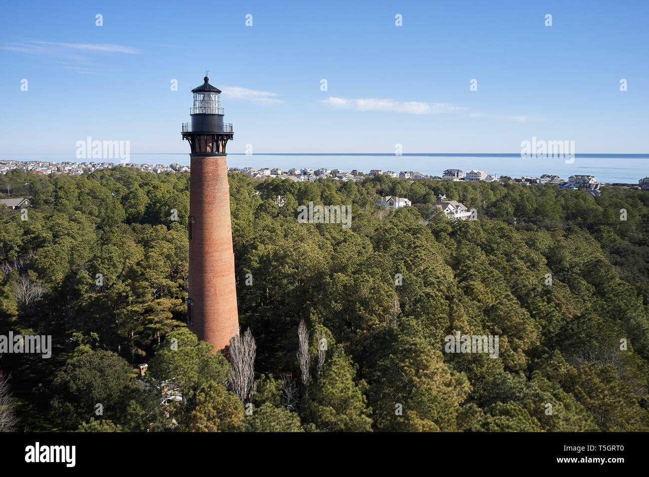 USA, North Carolina, Corolla, Outer Banks, Atlantik, Currituck Leuchtturm Stockfoto