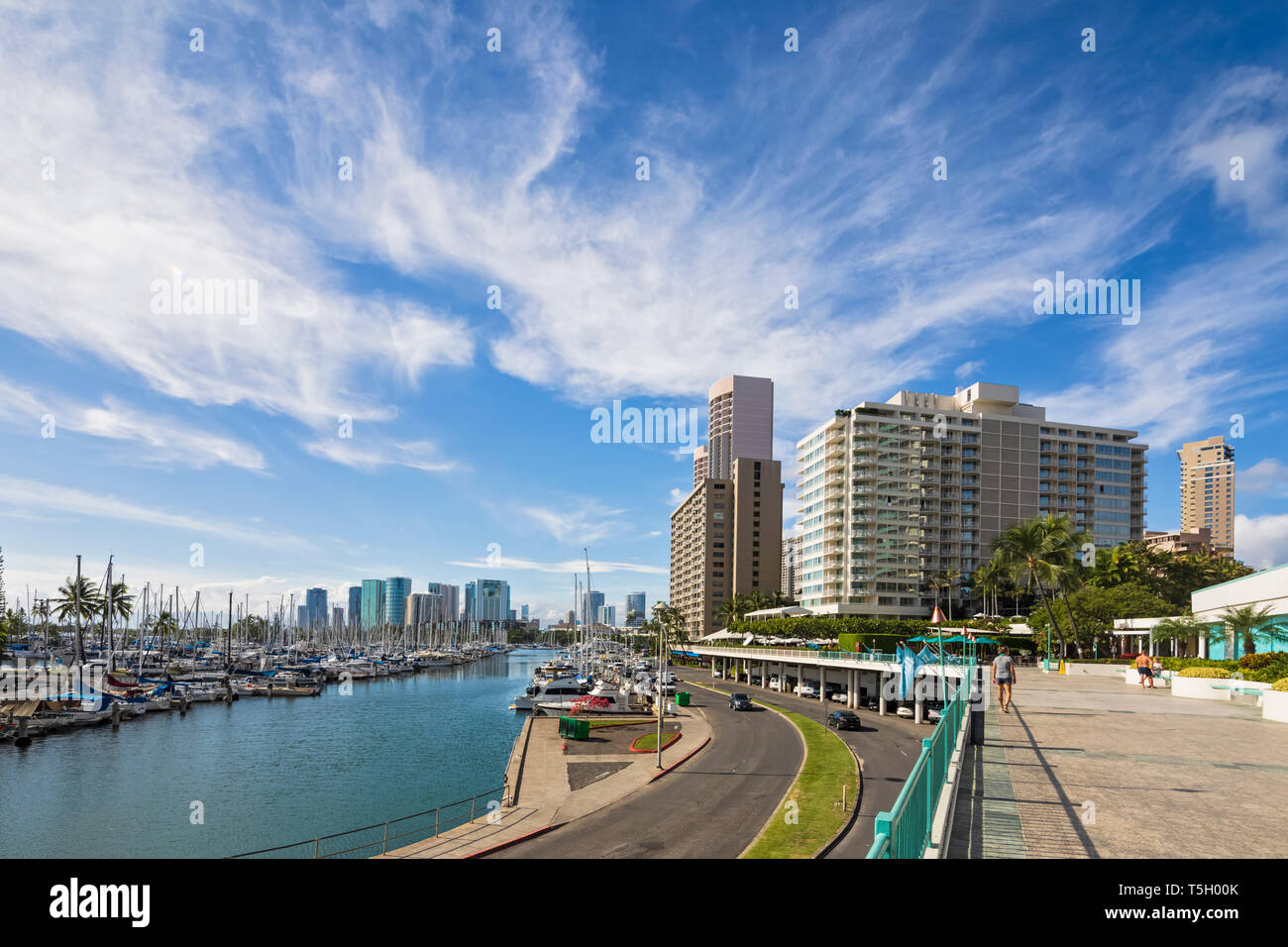 USA, Hawaii, Oahu, Honolulu, Ala Wai Yacht Hafen Stockfoto
