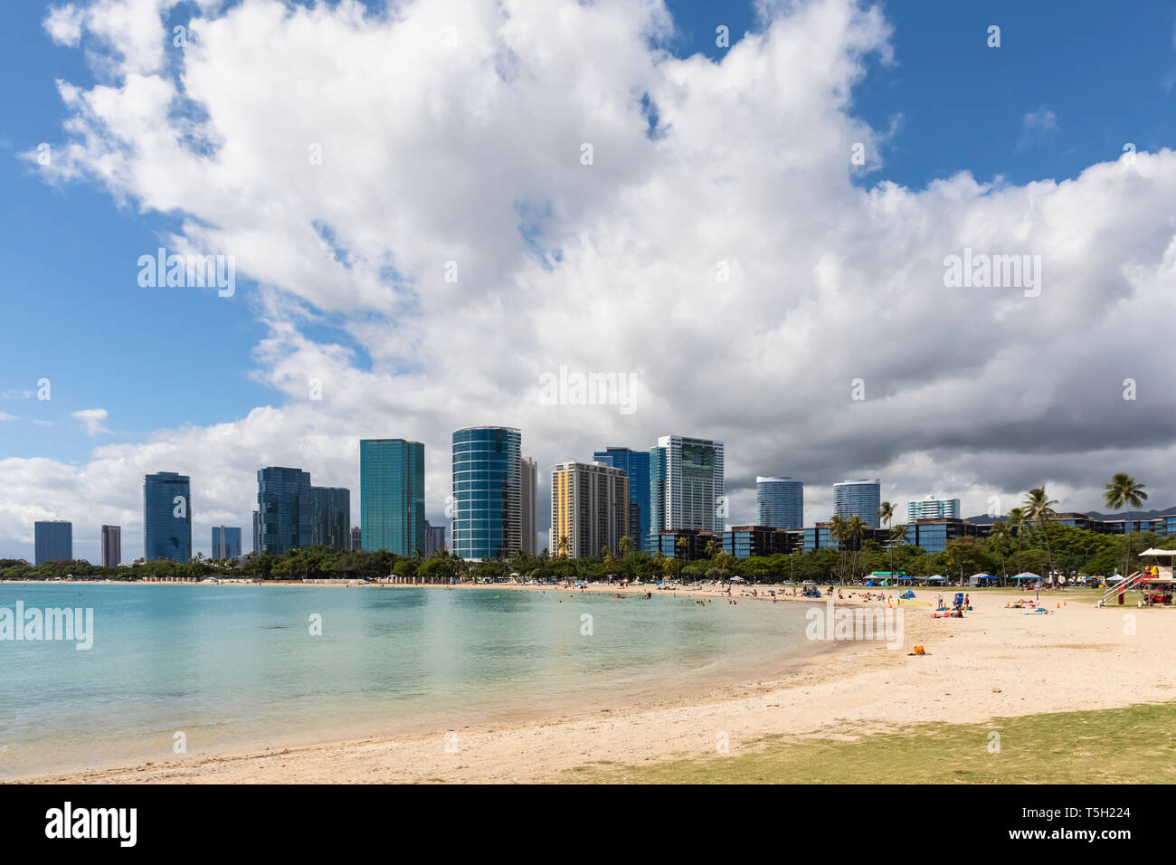 USA, Hawaii, Oahu, Honolulu, Ala Moana Beach Stockfoto