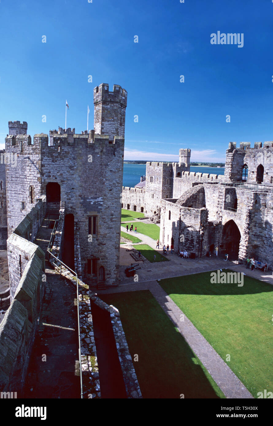 Caernarfon Castle, Wales Stockfoto