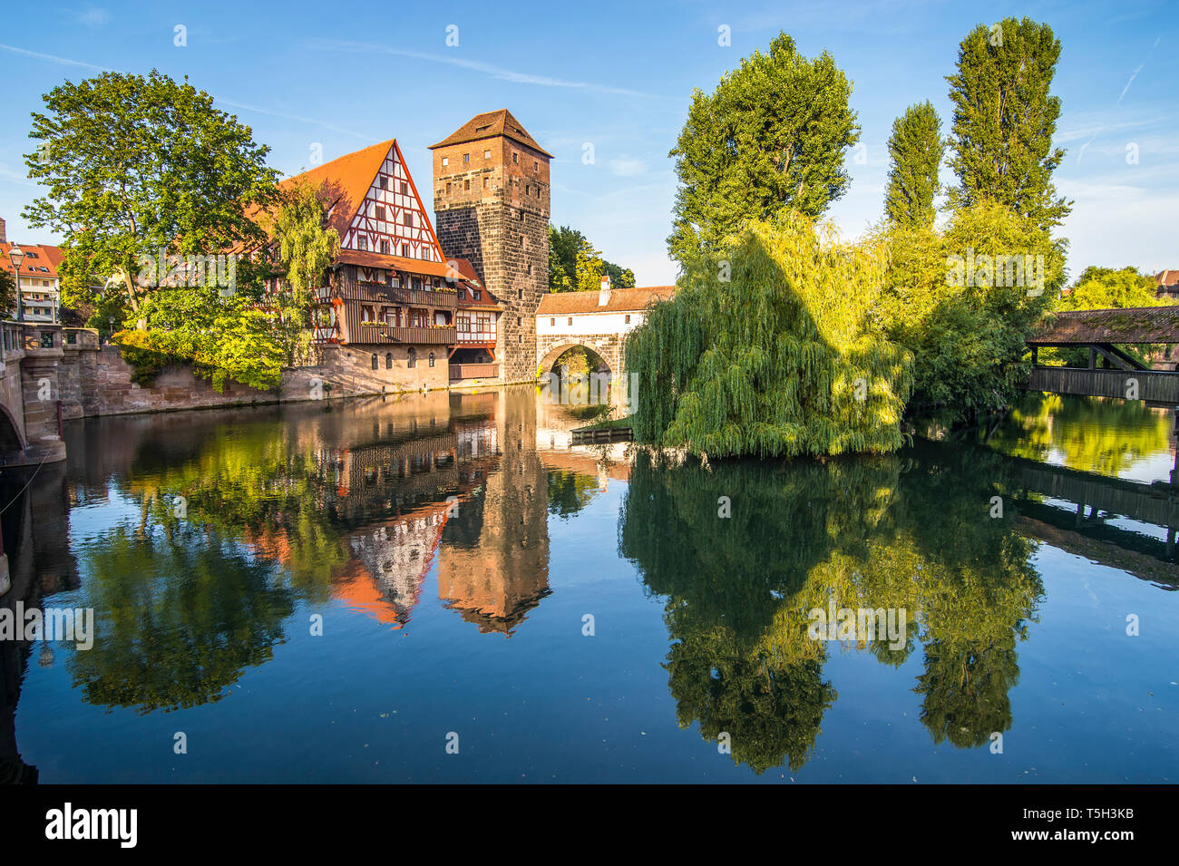 Deutschland, Nürnberg, alten Fachwerkhaus und Henkerhaus Stockfoto