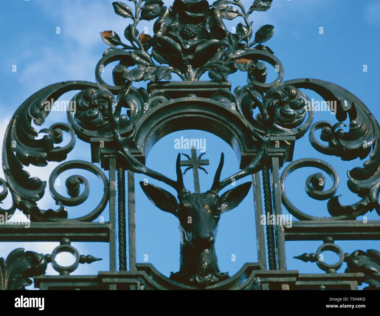 Eingangstor detail, Holyroodhouse, Edinburgh, Schottland Stockfoto