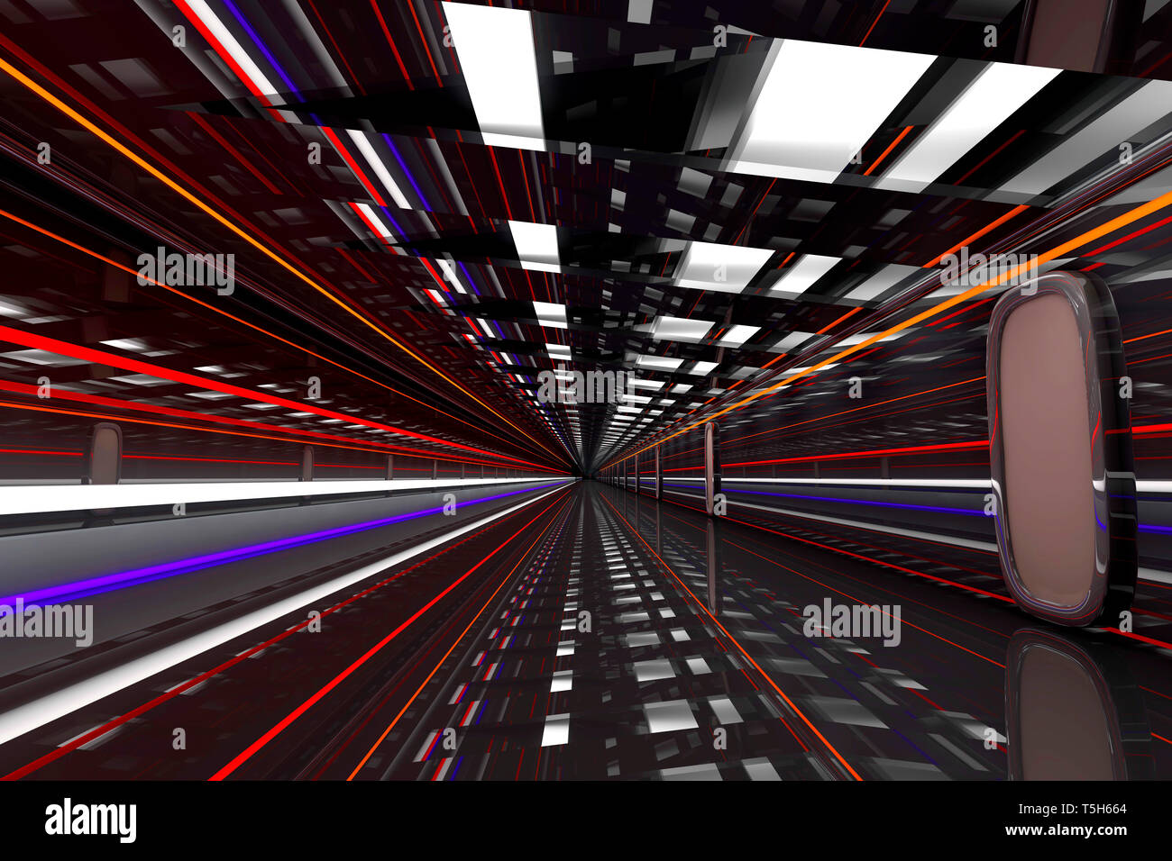 Futuristische Flur, 3D-Rendering Stockfoto