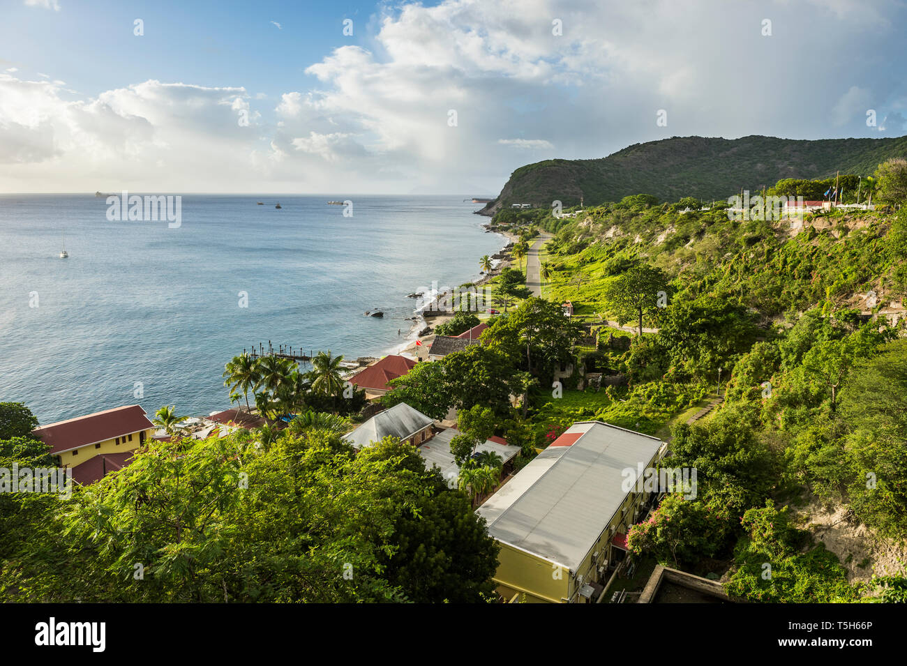 Karibik, Niederländische Antillen, St. Eustatius, Oranjestad Bay Stockfoto