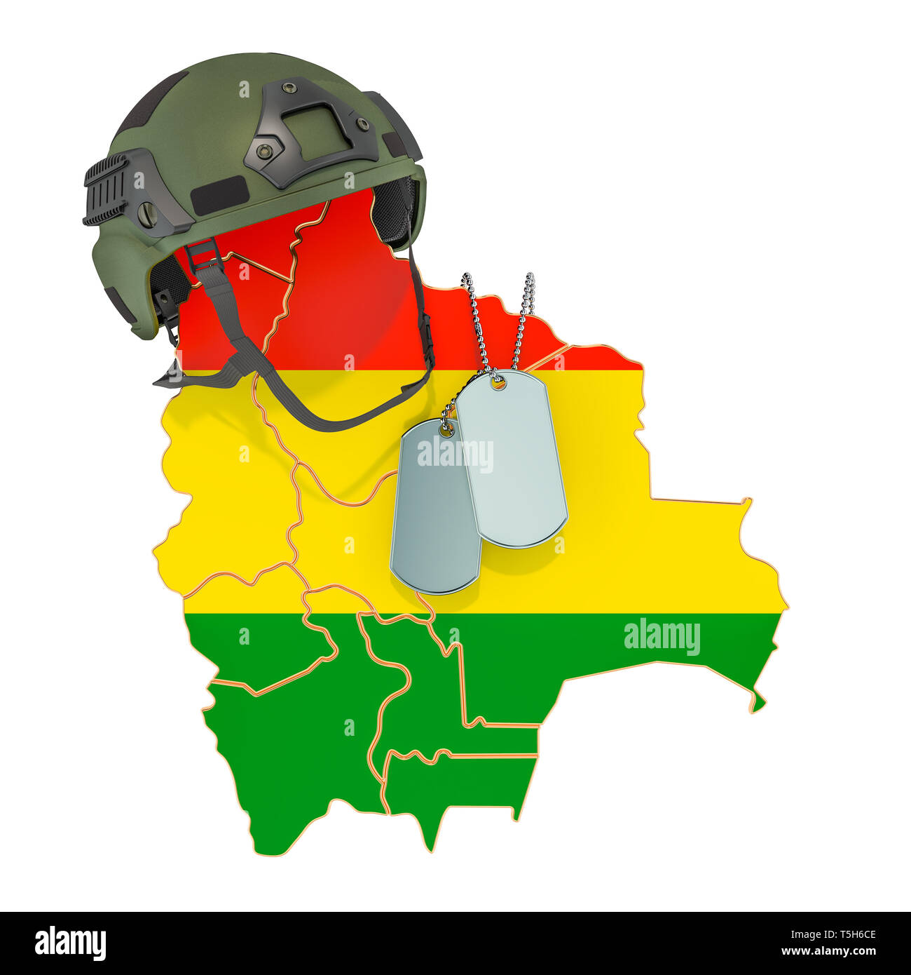 Bolivianischen Militär, Armee oder Krieg Konzept. 3D-Rendering auf weißem Hintergrund Stockfoto