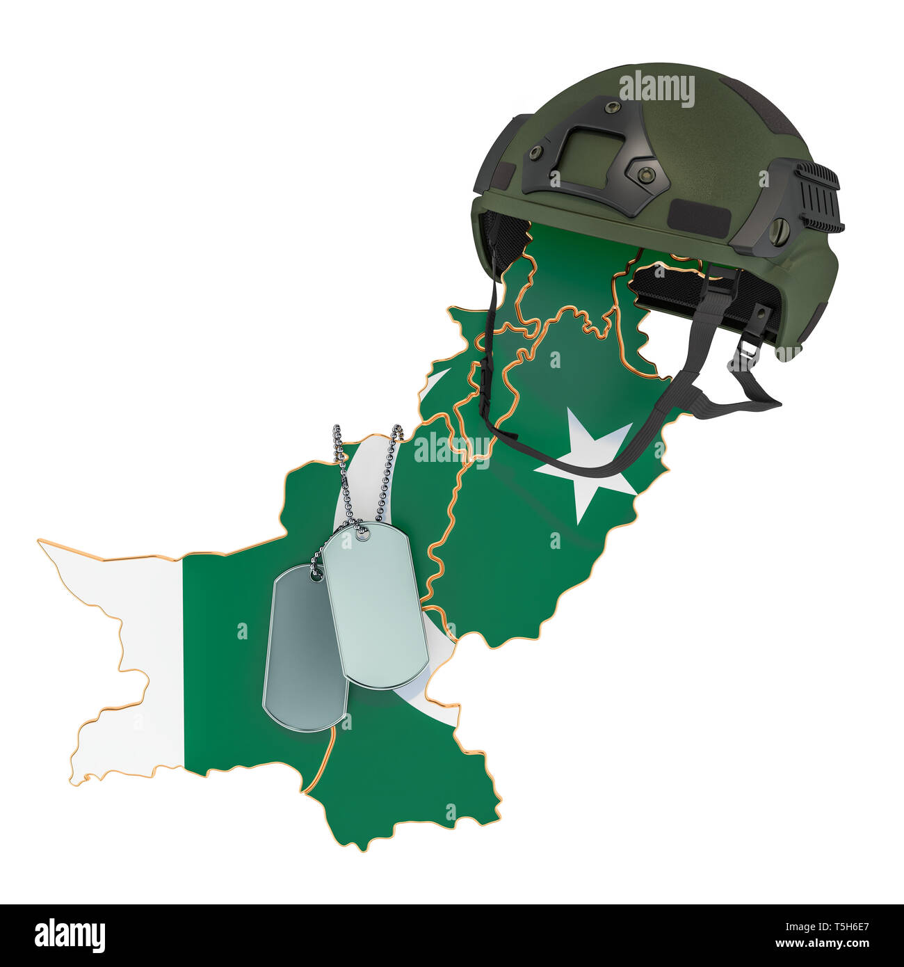 Die pakistanischen Militär, Armee oder Krieg Konzept. 3D-Rendering auf weißem Hintergrund Stockfoto