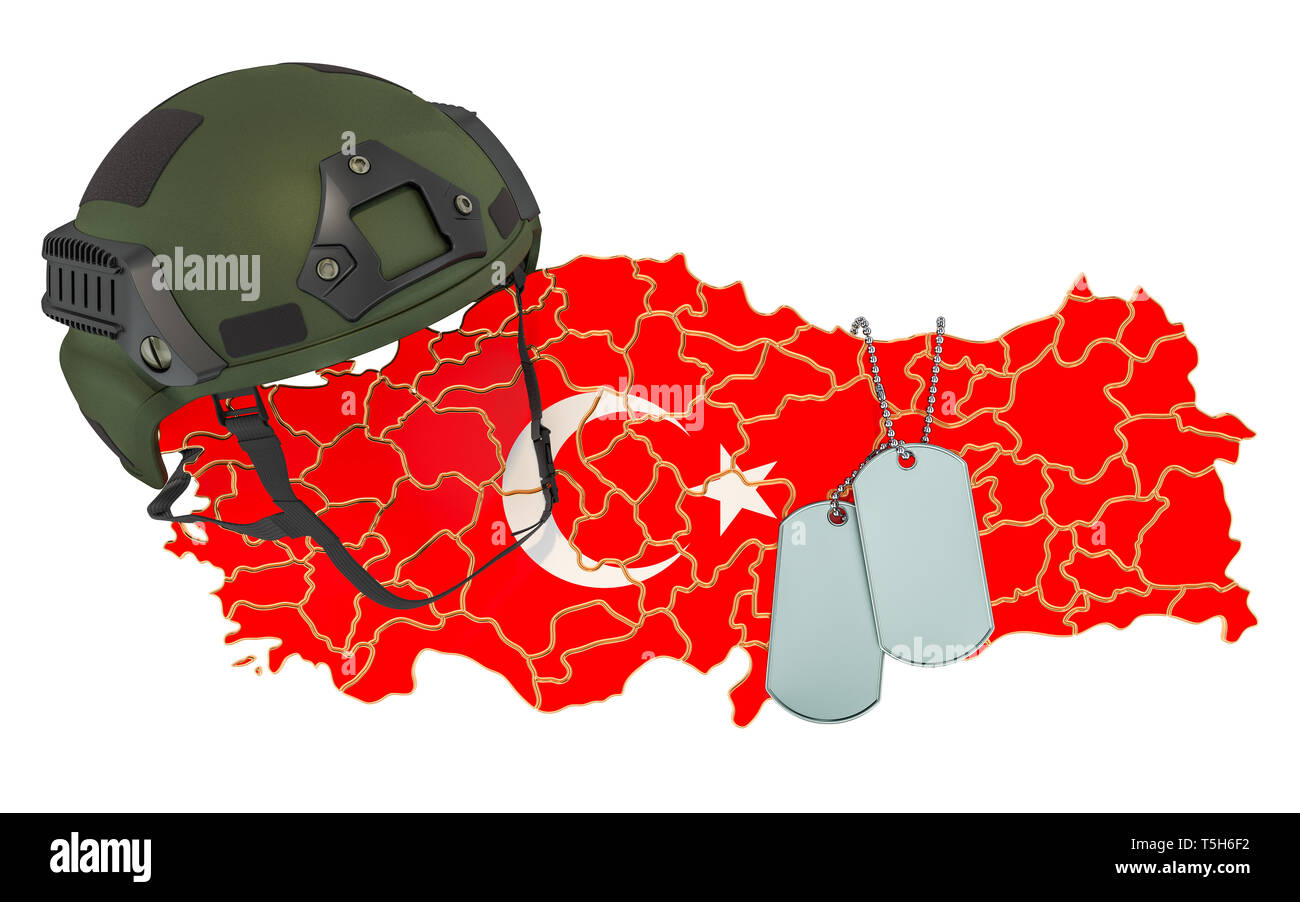 Das türkische Militär, Armee oder Krieg Konzept. 3D-Rendering auf weißem Hintergrund Stockfoto