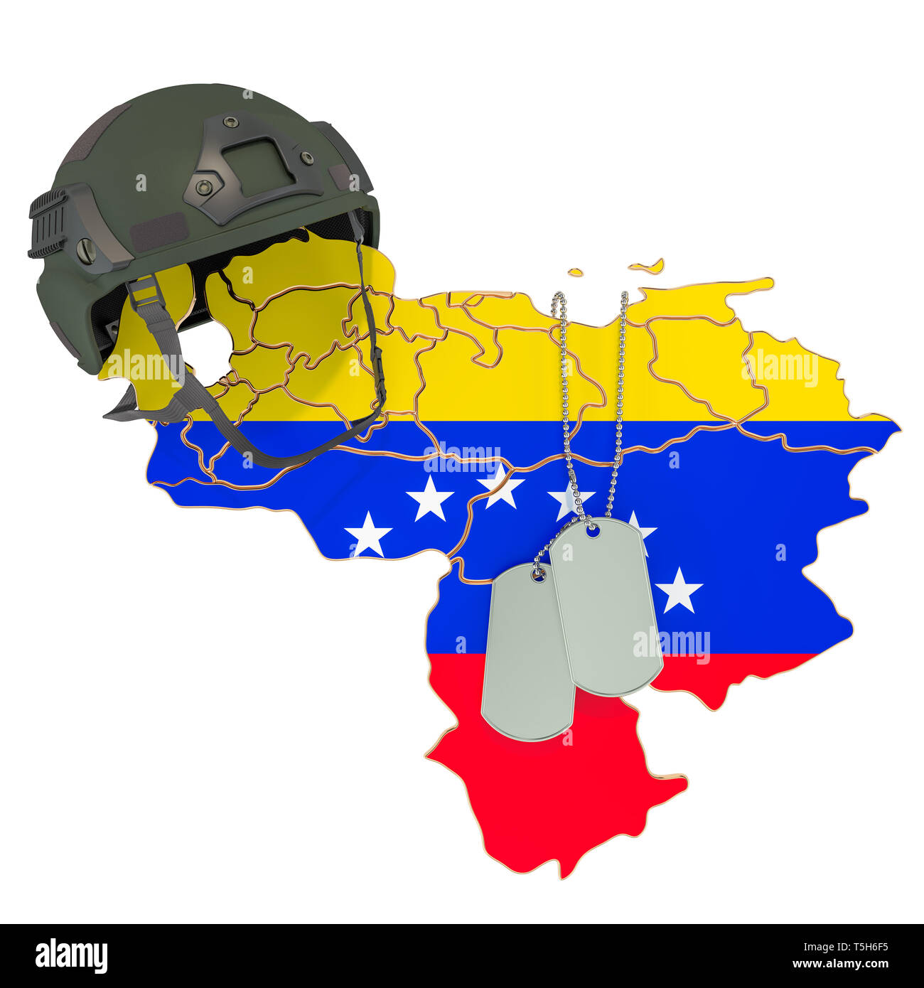 Venezolanische Militär, Armee oder Krieg Konzept. 3D-Rendering auf weißem Hintergrund Stockfoto