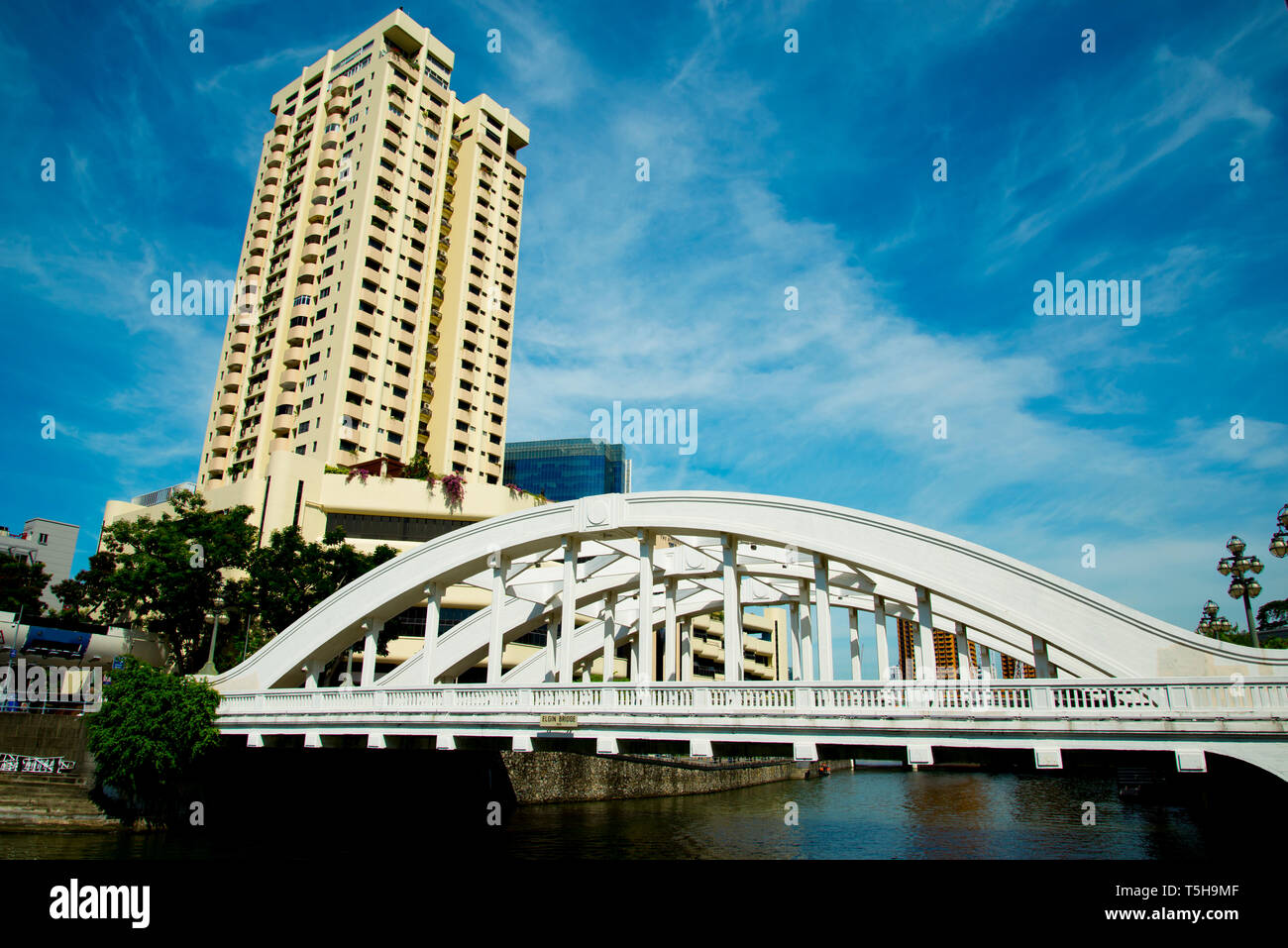 Elgin Brücke - Singapur Stockfoto