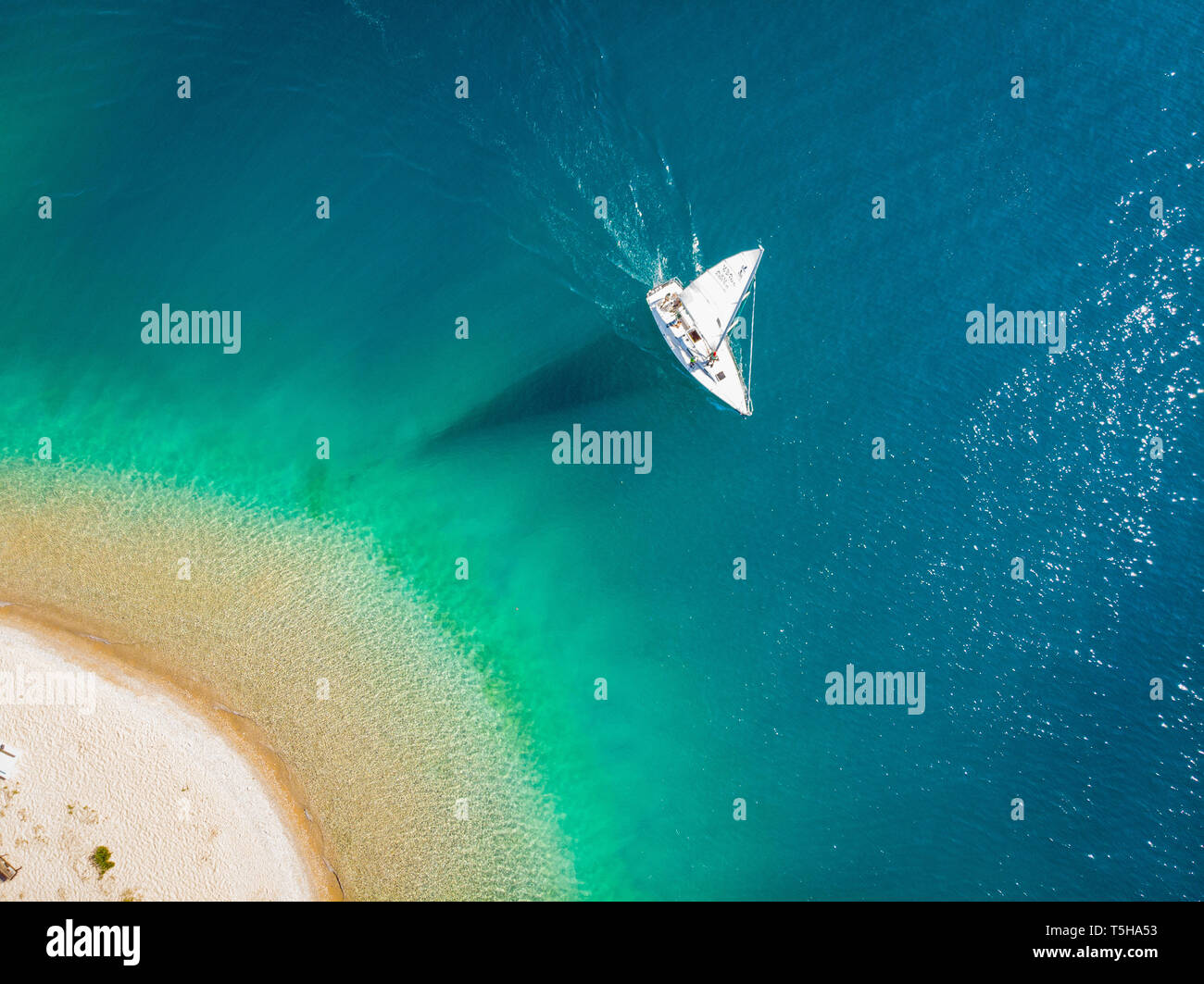 Boote segeln am Lake Michigan Stockfoto