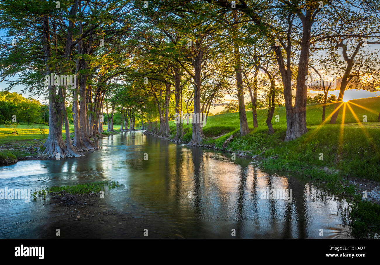 Die Guadalupe River verläuft von Kerr County, Texas, San Antonio Bucht am Golf von Mexiko. Stockfoto
