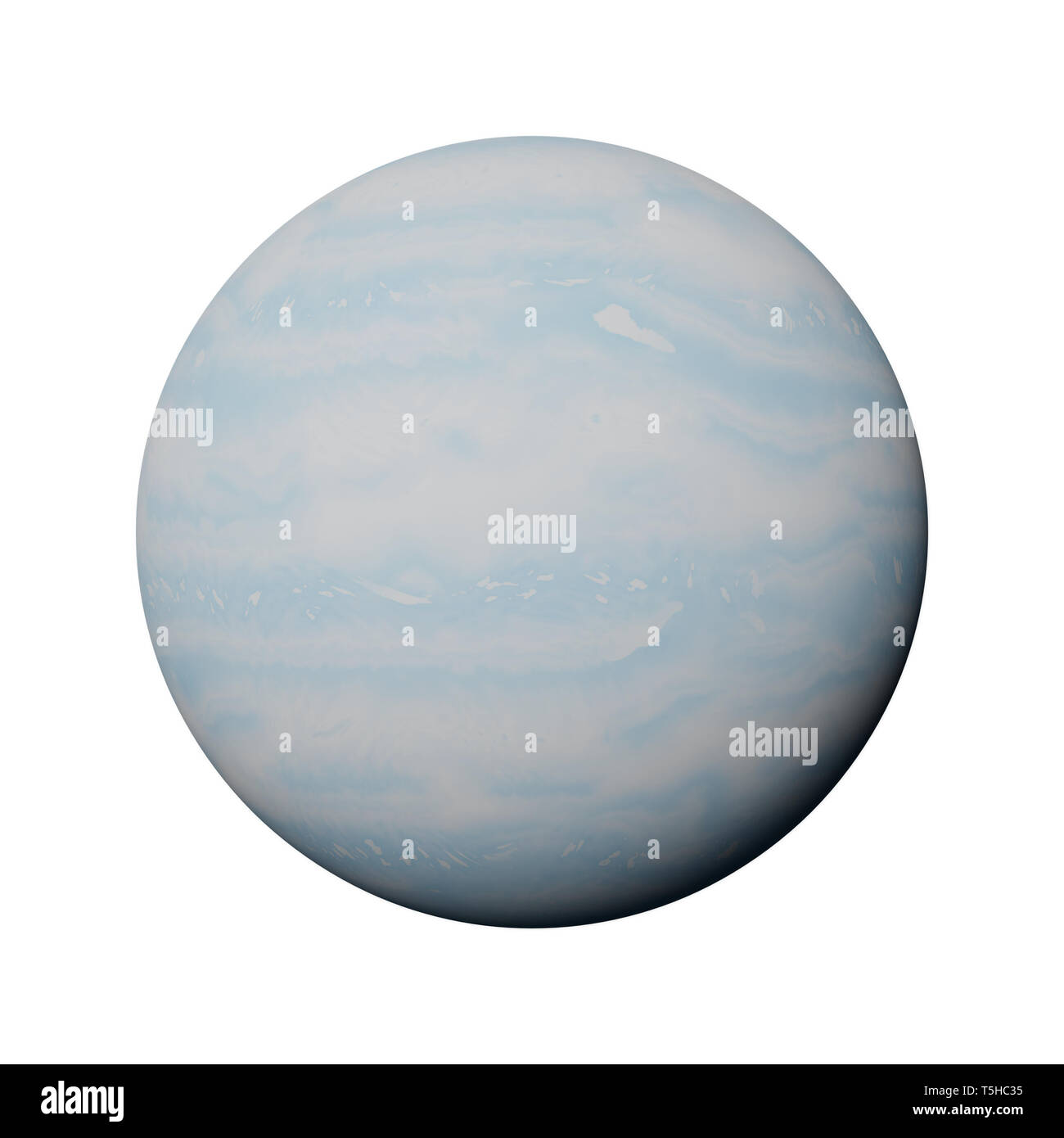 Planet Uranus isoliert auf weißem Hintergrund Stockfoto