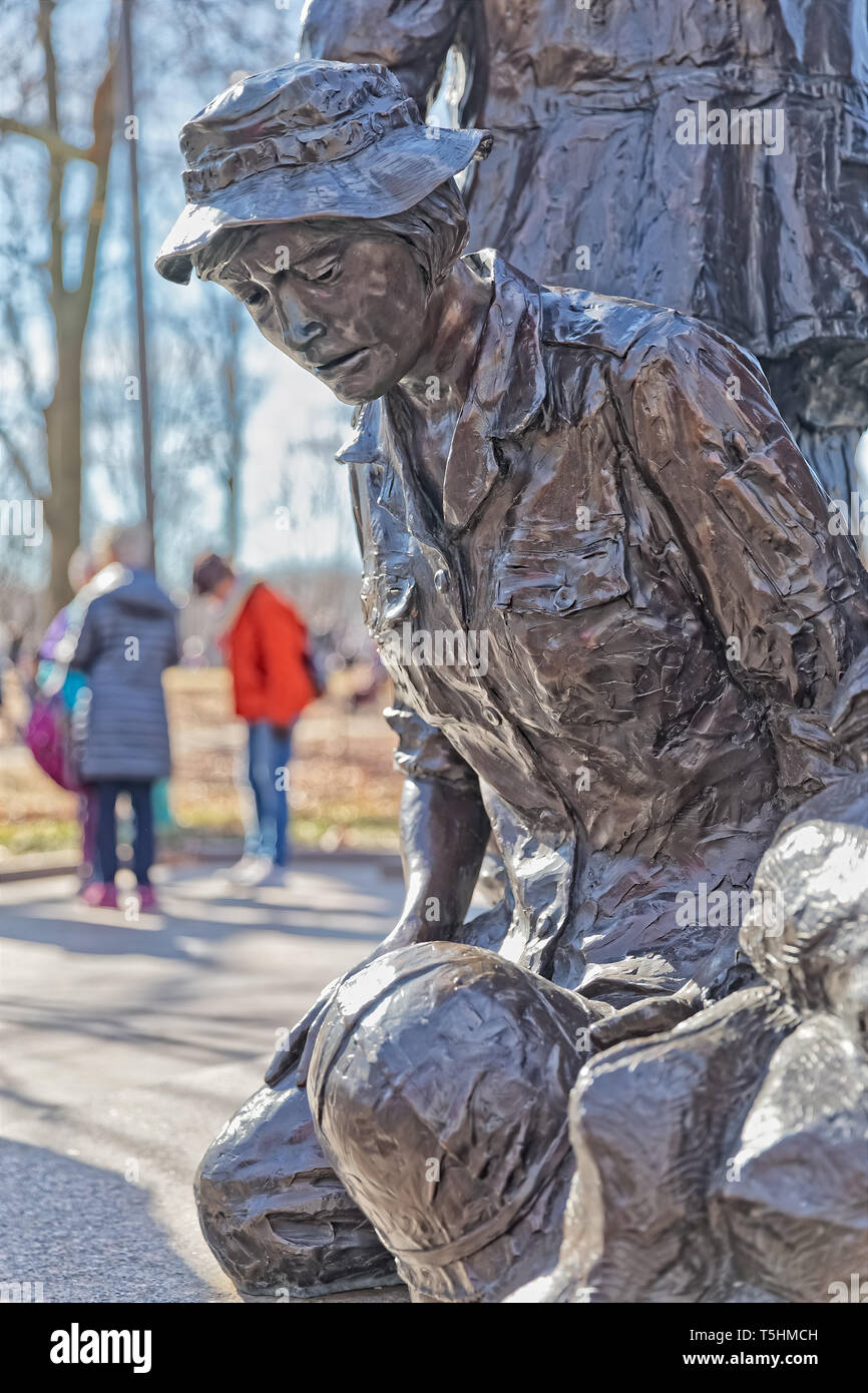 Vietnam Frauen Denkmal Bronzestatue in Washington DC Stockfoto