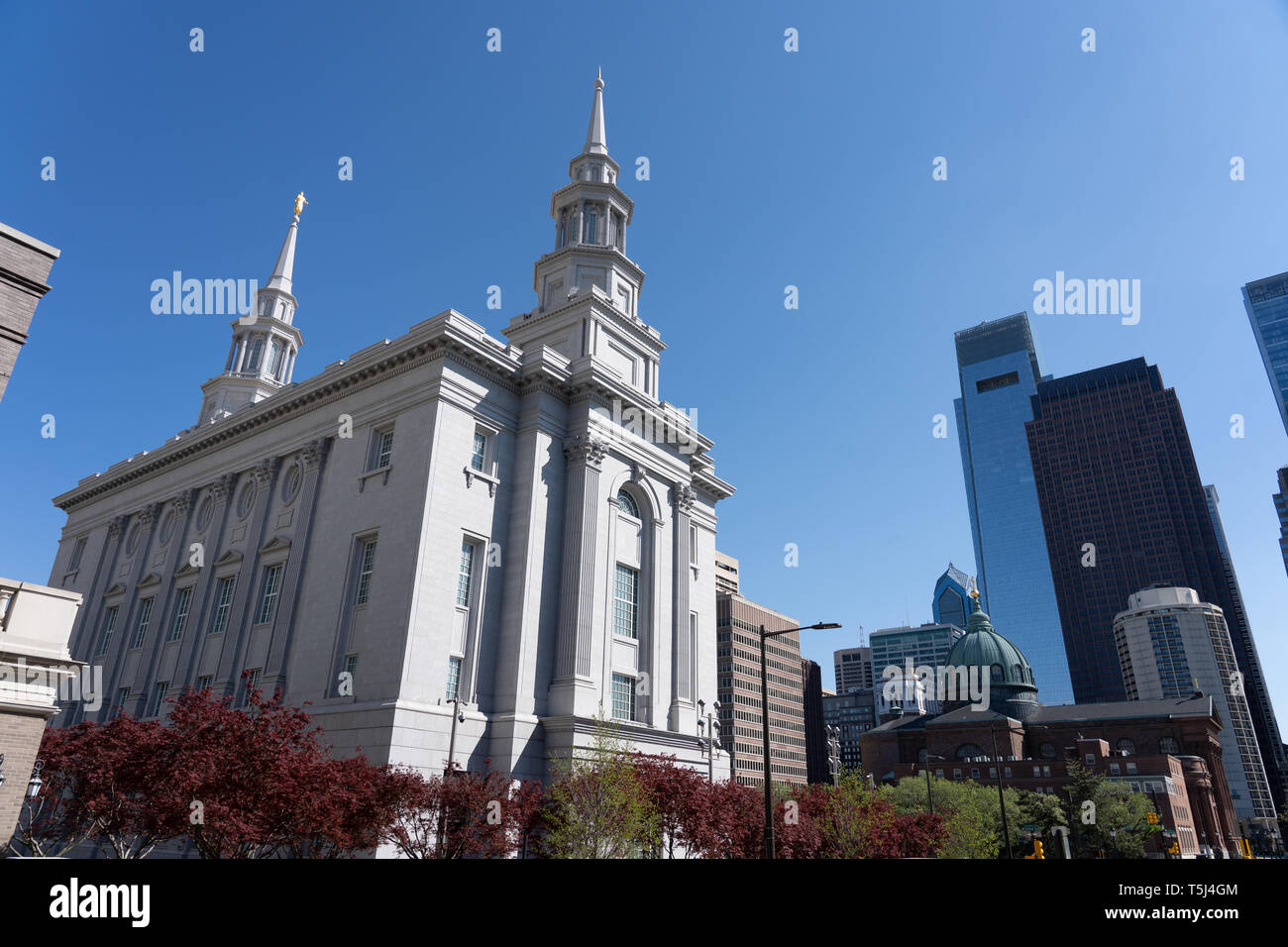 Die Kirche Jesu Christi der Heiligen der Letzten Tage Tempel in Philadelphia. 61,466-square-foot Tempel, in der Nähe von Logan Square Philadelphia. Stockfoto