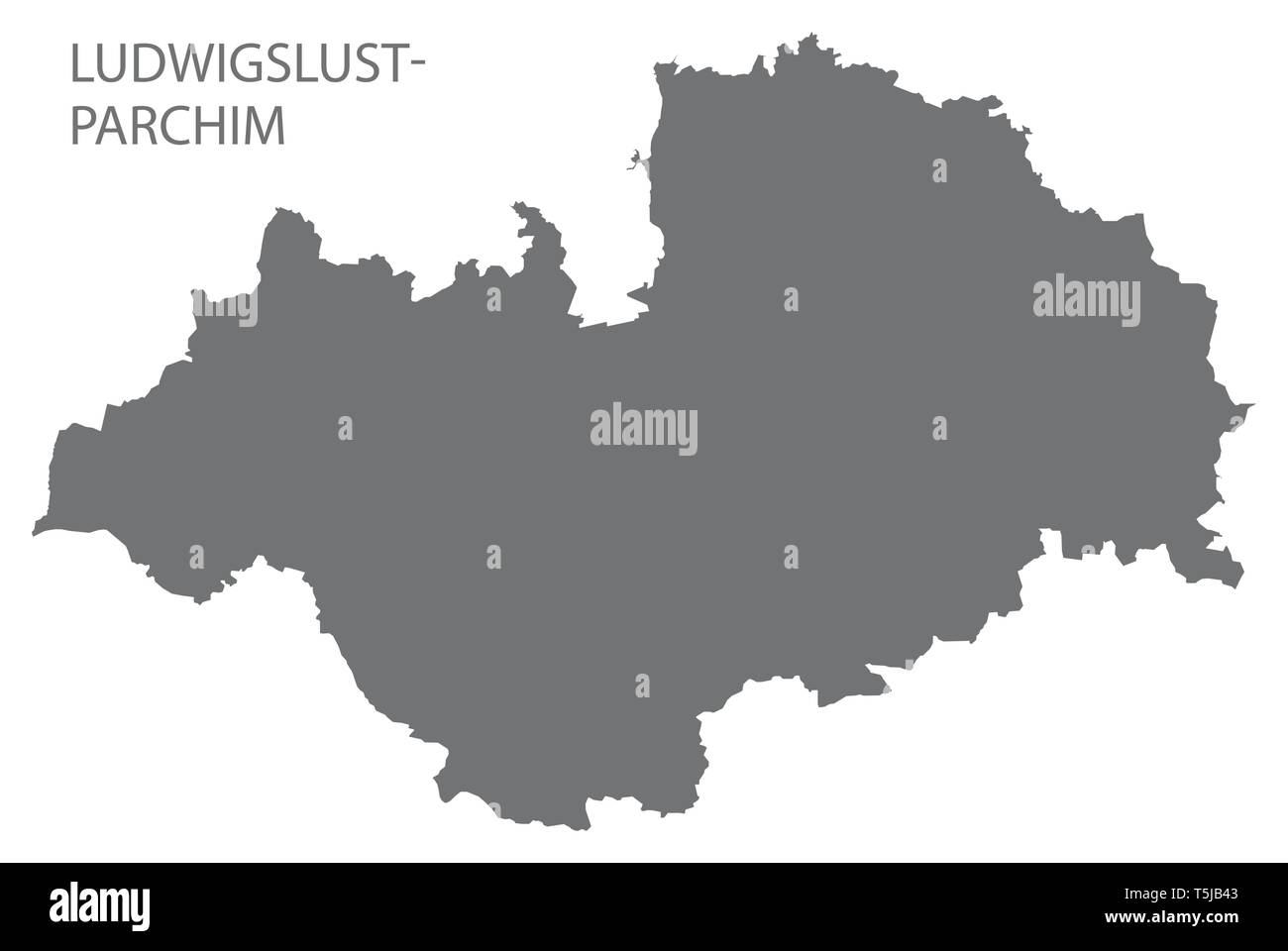 Ludwigslust-Parchim gray county Karte von Mecklenburg-vorpommern DE Stock Vektor
