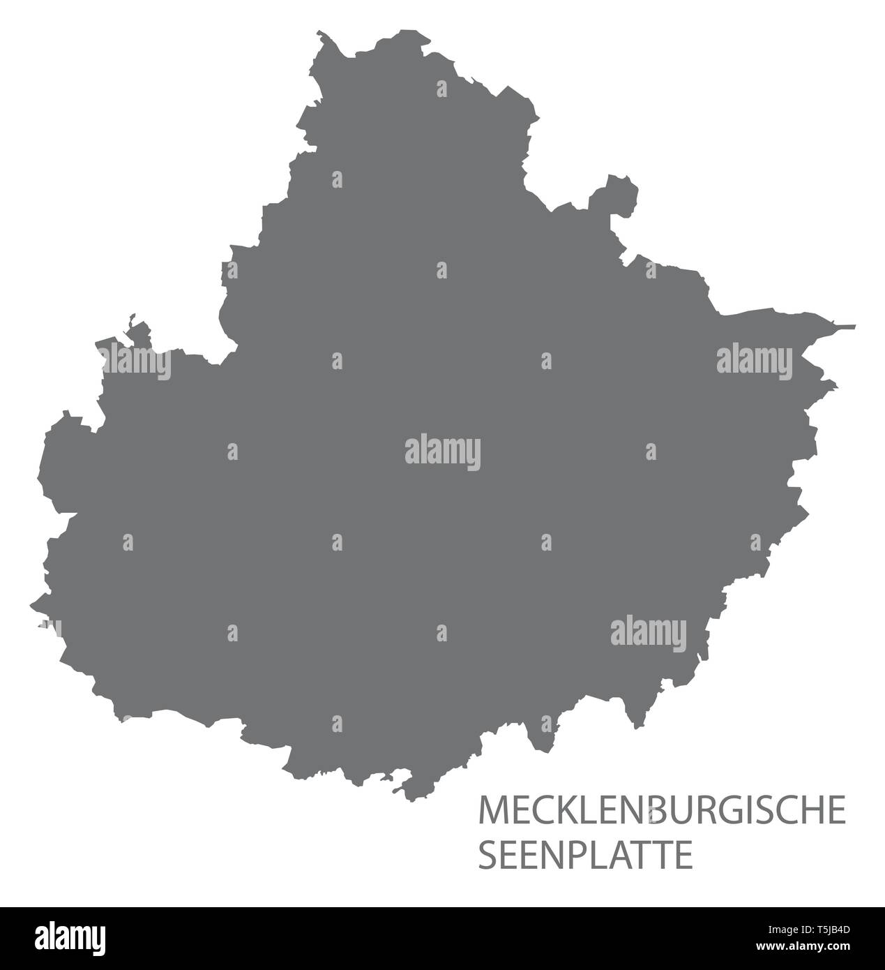 Mecklenburgische Seensplatte gray county Karte von Mecklenburg-vorpommern DE Stock Vektor